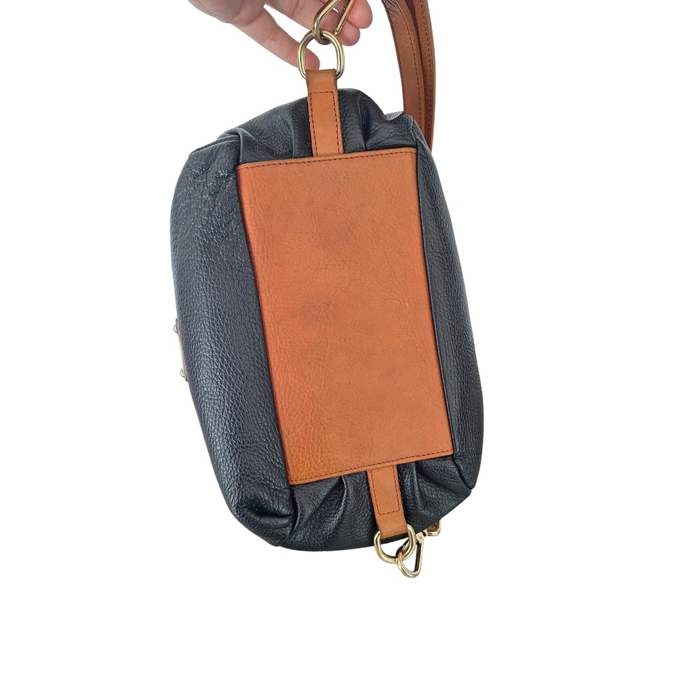 Valentina Black Brown Leather‎  Convertible Backpack Shoulder Bag - Picture 5 of 11